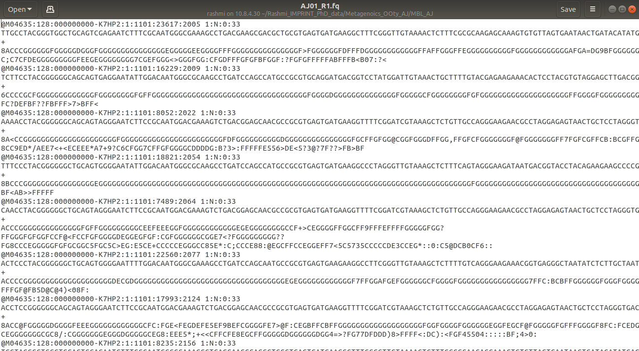 Problem: Use of .fq file while importing - Technical Support